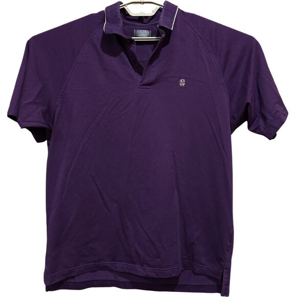 IZOD Golf Polo Shirt Men Size M Purple Pima Cotton Blend Athletic Fit Minimalist - Picture 1 of 7